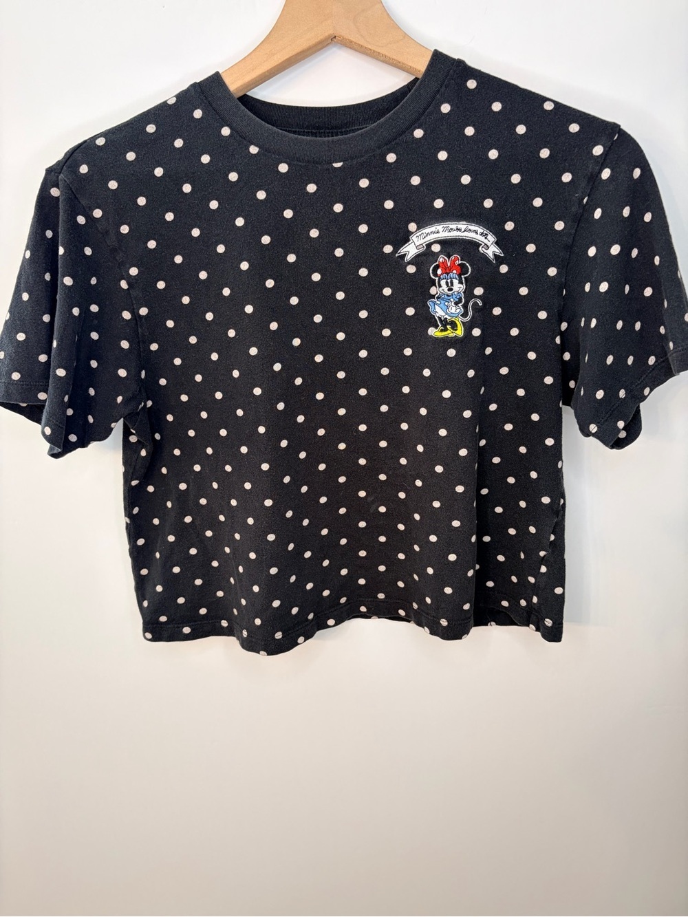 Uniqlo Olympia Le-Tan Women’s Black & White Disney Minnie Mouse Cropped Tee, XS